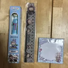 お得LABUBU 10色プレスペン 定規 メモ用紙セット