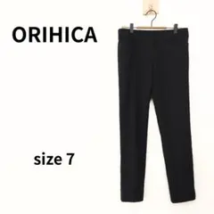 ORIHICA　スラックスパンツ　グレンチェック　ブラック　7サイズ　S-106