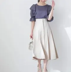 kai.hさまご専用 プロポ フロント釦フレアスカート エクリュ