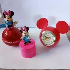 Disney ミニーマウス 置物 時計 貯金箱 3点セットのサムネイル