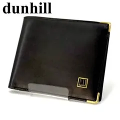 極美品✨dunhill ダンヒル 二つ折り財布 レザー ブラック ゴールド金具のサムネイル