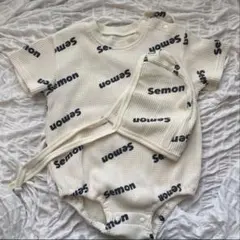 Semon apartment ワッフル　ロゴロンパース　80 ボンネットのサムネイル