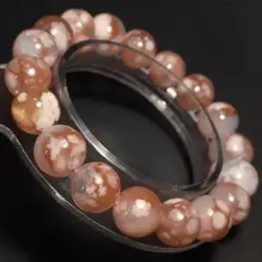 ③高品質 桜瑪瑙 ブレスレット チェリーブロッサムアゲート 桜アゲート 11mm
