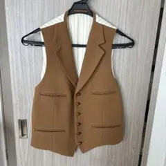 表地ウール90%❗️MITSUMINE ベスト ジレ ブラウン メンズ　ミツミネ