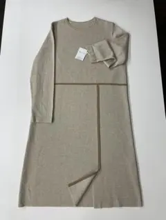 新品 タグ付き LAPINE 長袖ニットワンピース 40 グレー