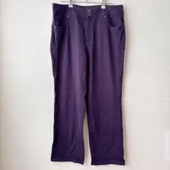 美品 パンツ ズボン ストレートパンツ カジュアルパンツ ストレッチ 紫