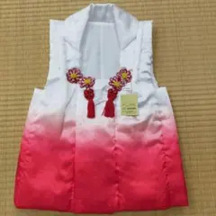 被布 七五三 ちゃんちゃんこ 被布コート 女の子 白に赤ぼかし 3歳