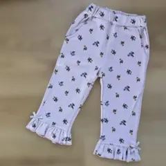 【未使用新品】120 花柄 サブリナパンツ フリル裾 リボン付き