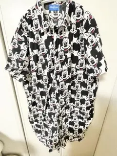 ディズニー ミッキー 総柄 シャツ ロング