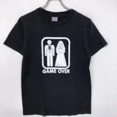 00s おもしろ スーベニア GAME OVER 結婚は人生の墓場 Tシャツ