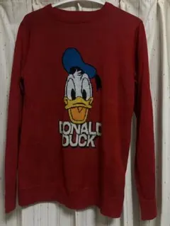 ドナルドダック ニットセーター 赤