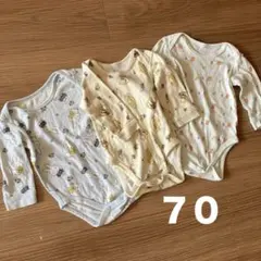 UNIQLO 長袖ロンパース　肌着70センチ３枚セット