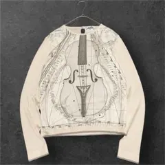 HERMES エルメス ヴィンテージ シルク100%ブラウス バイオリン柄 38