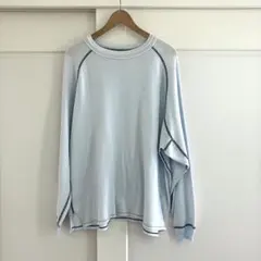 JOHN MASON SMITH ワイドシルエット サーマルカットソー ブルー