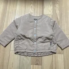 新品★コムサイズム　ベージュ中綿入り丸首ブルゾン100cm