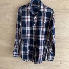 メンズ　RUGBY ネイビー/レッド チェック 長袖シャツ M