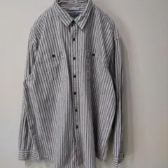 美品★L.L.Bean 長袖コットンストライプシャンブレーシャツ5L相当アメカジ