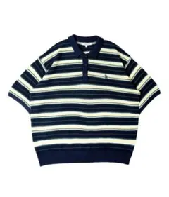U.S. POLO ASSN. ポロシャツ L ネイビー/ストライプのサムネイル