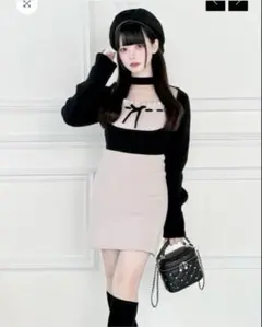 bunnylis ポロカラーステッチフレアミニワンピ ブラック - メルカリ
