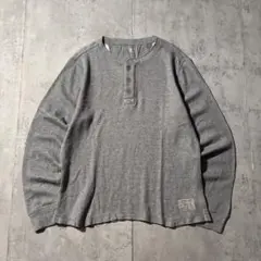古着 gap ヘンリーネック ロンT グレー M