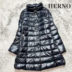 ヘルノ　リバーシブル　ダウンコート　洗えるダウン　40 Mサイズ　紺　極美品