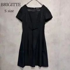 BRIGITTE ブラック ワンピース S 半袖 刺繍 フォーマル セレモニーのサムネイル