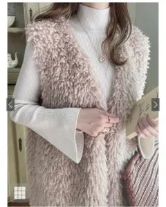 ハイネックベルスリーブリブニットトップス