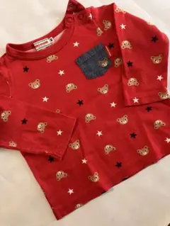 ミキハウス クマ柄 長袖カットソー 80