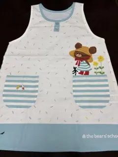 新品未使用　くまの学校　ストライプエプロン