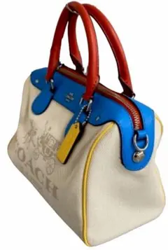 COACH コーチ レガシー ボストンバッグ トリコロールカラー ストライプ内装