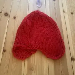 【新品未使用】caccoとんがりニット帽　赤　ほぼ日ストア 新品未使用】caccoとんがりニット帽 赤 ほぼ日ストア - メルカリ