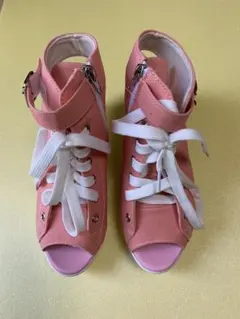 オープントゥ ウェッジソールサンダル　厚底スニーカー