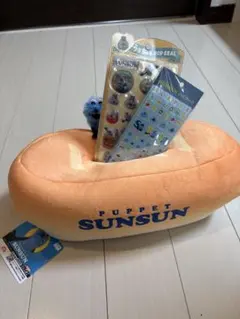 新品　Puppet SUNSUN パン型ティッシュボックス　シール3点セット
