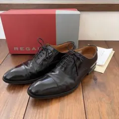 REGALリーガル ストレートチップ ブラック黒革靴25.5cm (26.5)箱