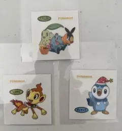 ポケモンパン　デコキャラシール　214弾　ヒコザル　ポッチャマ　チコリータ