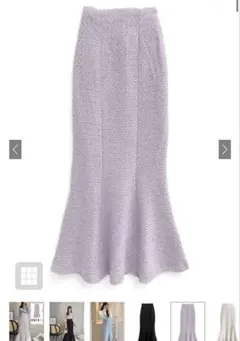 GRL ラメスパンコールツイードマーメイドスカート（dk1282)