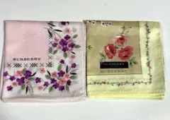 新品　BURBERRY 花柄ハンカチ 2枚セット