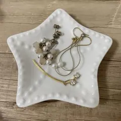 パールとビーズのピアスセット