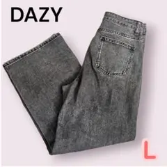DAZY ワイドデニムパンツ L ブラック ハイウエスト バギーデニム