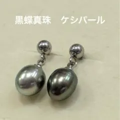 Pt900 ナチュラルブルーグレーあこや真珠 スイング チェーンピアス QVC