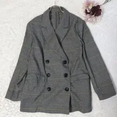 センスオブプレス　ダブルブレスト　テーラージャケット　グレンチェック　F