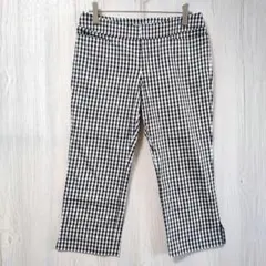 ノーリーズ ギンガムチェック クロップドパンツ Ｓ ストレッチ 七分丈 春夏のサムネイル