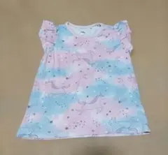 ELFINDOLL ユニコーン柄 フリルTシャツ 110cm　ピンク　水色