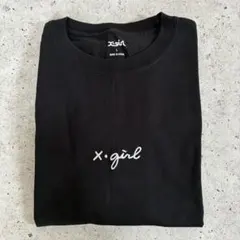 X-girl CURSIVE LOGO S/S TEE ブラック ロゴTシャツのサムネイル