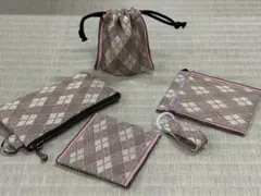 【５点セット】畳縁　小物　カードケース　コースター　巾着　ポーチ（小）　新品
