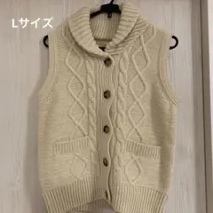 Earthy Living ニットベスト L アイボリー
