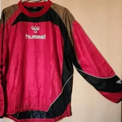 ヒュンメル ピステ トップ Ｌ アシンメトリー デザイン 赤×黒×金 used