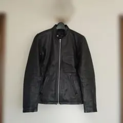 ★美品★シップス革ジャンメンズ シングルライダースジャケット ブラック