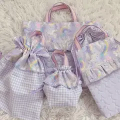 レッスンバック 女の子 入園入学 上履き入れ 体操服入れ ゆめかわ ハート