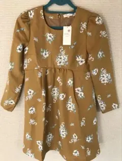 新品earth music&ecology 花柄ワンピース マスタード M